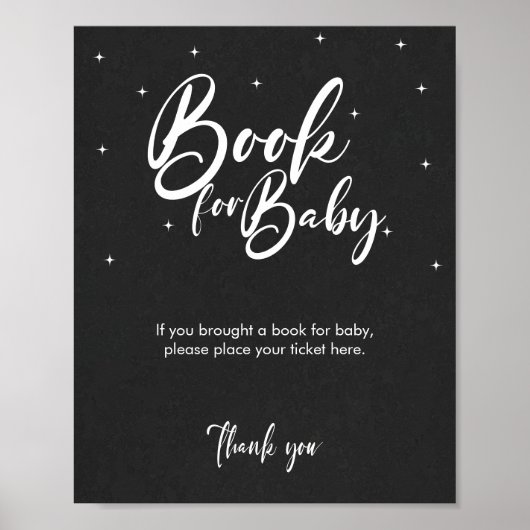Minimal Baby shower Games Boeken voor Baby Sign Poster (Voorkant)
