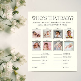 Minimal Baby Shower Guess the Baby Photo Game
