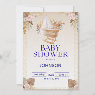 Minimal Baby Shower Invitation | Modern Neutral Kaart