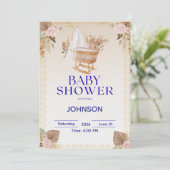 Minimal Baby Shower Invitation | Modern Neutral Kaart (Staand voorkant)