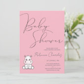 Minimal Baby Shower Kaart (Staand voorkant)