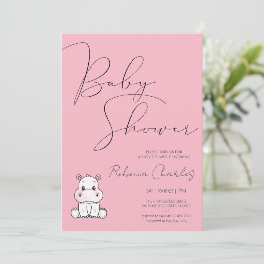 Minimal Baby Shower  Kaart (Staand voorkant)