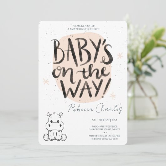 Minimal Baby Shower Kaart (Staand voorkant)