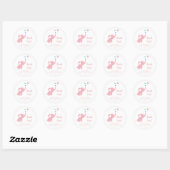 Minimal Baby shower Meisje Roze Olifant Dank u Ronde Sticker (Vel)