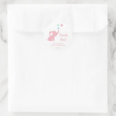 Minimal Baby shower Meisje Roze Olifant Dank u Ronde Sticker (Tas)