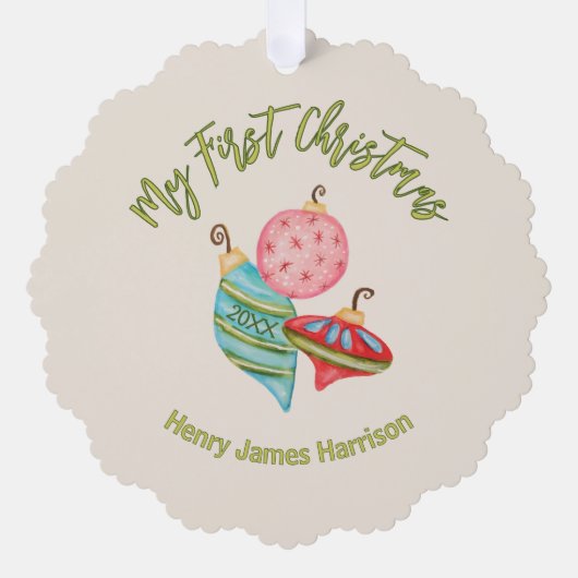 Minimal Baby's eerste kerst Ornamenten Keepsake (Voorkant)