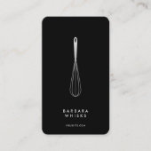 Minimal Baker Pastry Caterer Black Silver Whisk  Visitekaartje (Voorkant)