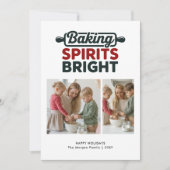 Minimal Baking Spirits Bright Christmas Photo Card Feestdagenkaart (Voorkant)