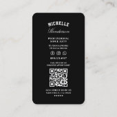 Minimal Barber Barbershop Schaar Zwart Visitekaartje (Achterkant)