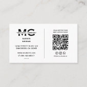 Minimal Barber White Barbershop Loyaliteitsschaar Visitekaartje (Voorkant)