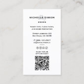 Minimal BarberShop Grid Wit Modern Visitekaartje (Achterkant)