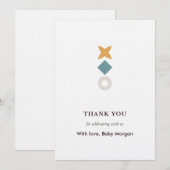 Minimal Bauhaus Baby Shower Thank You Card Bedankkaart (Voorkant / Achterkant)