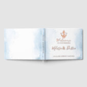 Minimal Beach Anchor Kust Nautische bruiloft Folie Gastenboek (Volledig)