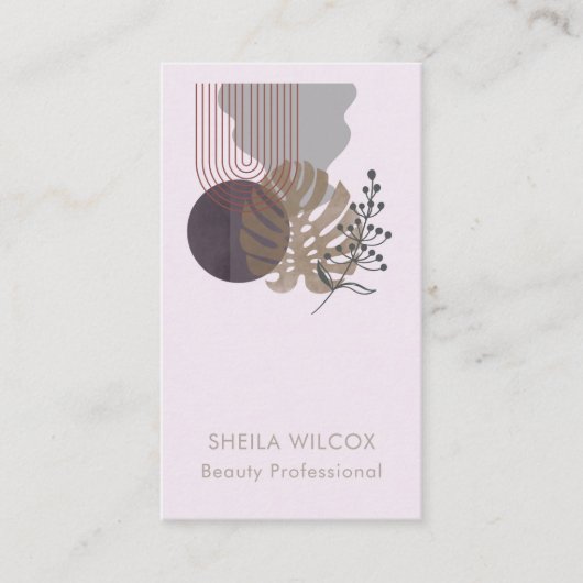 Minimal Beauty Business Card | Abstract Botanical Visitekaartje (Voorkant)