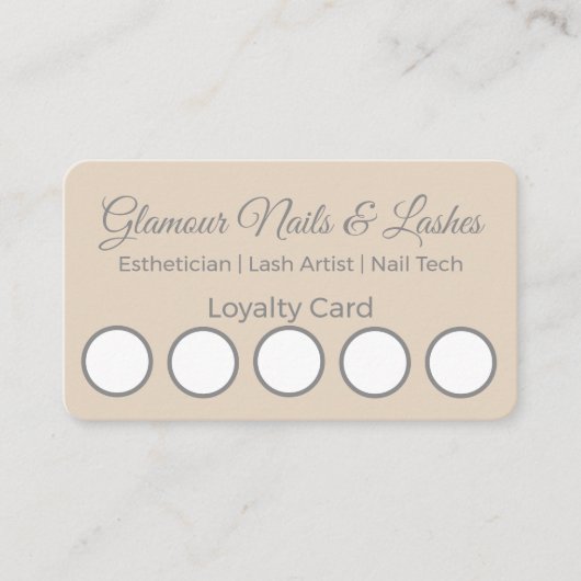 Minimal Beauty Salon/Wellness Parlor Loyalty Card Visitekaartje (Voorkant)
