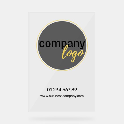 MINIMAL BEDRIJF ZAKELIJK LOGO AFBEELDING TELEFOON ACRYL BORD (Voorkant)