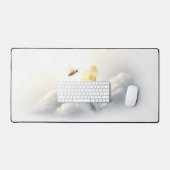 Minimal Bee & Clouds Desk Mat (Keyboard & Muis)