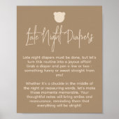 Minimal Beer Baby shower Late nacht luier Spel Poster (Voorkant)