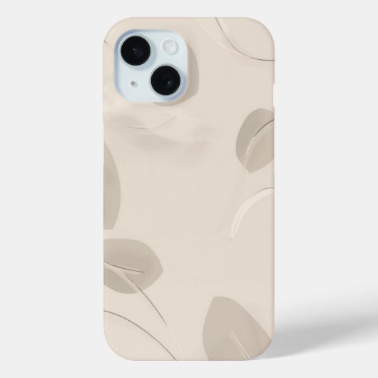 Minimal Beige Aesthetic Leaves Case (Achterkant)