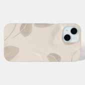 Minimal Beige Aesthetic Leaves Case (Achterkant (horizontaal))