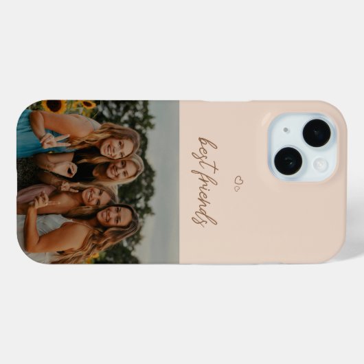 Minimal Beige Beste Vrienden Foto Case-Mate iPhone Case (Achterkant (horizontaal))