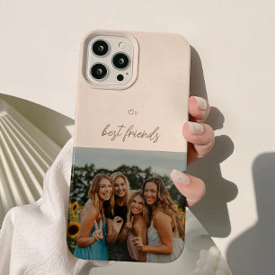 Minimal Beige Beste Vrienden Foto iPhone 15 Case