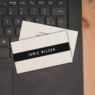 Minimal Beige Black Stripe Consultant Visitekaartje
