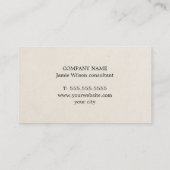 Minimal Beige Black Stripe Consultant Visitekaartje (Achterkant)