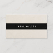 Minimal Beige Black Stripe Consultant Visitekaartje (Voorkant)