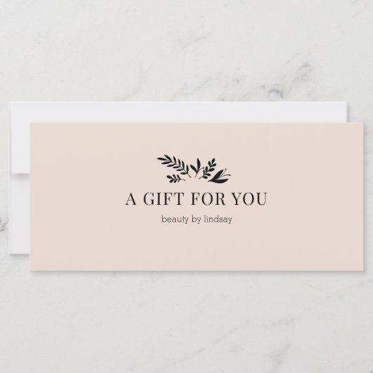 Minimal Beige Botanical Business Gift Certificates (Voorkant)