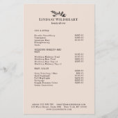 Minimal Beige Botanical Salon QR Code Price List Flyer (Voorkant)
