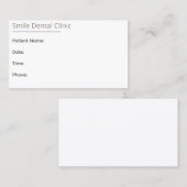 Minimal Beige Dental Appointment Card One Line Afsprakenkaartje (Voorkant / Achterkant)