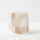 Minimal Beige Geometric Frosted Glass Mug Matglas Koffiemok (Voorkant links)