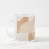 Minimal Beige Geometric Frosted Glass Mug Matglas Koffiemok (Links)