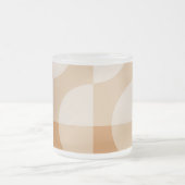 Minimal Beige Geometric Frosted Glass Mug Matglas Koffiemok (Center)