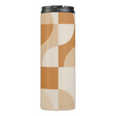 Minimal Beige Geometric Thermal Tumbler Thermosbeker (Achterkant)