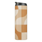 Minimal Beige Geometric Thermal Tumbler Thermosbeker (Geroteerd rechts)