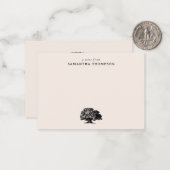 Minimal Beige  Tree Custom Name Notitiekaartje (Voorkant / Achterkant in situ)