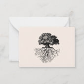 Minimal Beige  Tree Custom Name Notitiekaartje (Achterkant)