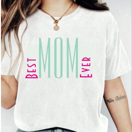 Minimal Best Mom Typography T-shirt