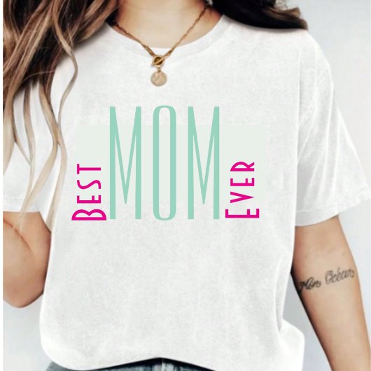 Minimal Best Mom Typography T-shirt