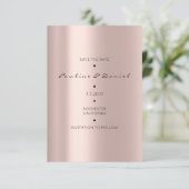 Minimal Bewaar de datum Roze Rose Gold Chevron Zwa Save The Date (Staand voorkant)