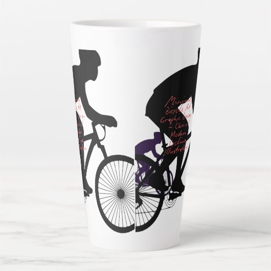 Minimal Bicycle Art Latte Mok (Voorkant)