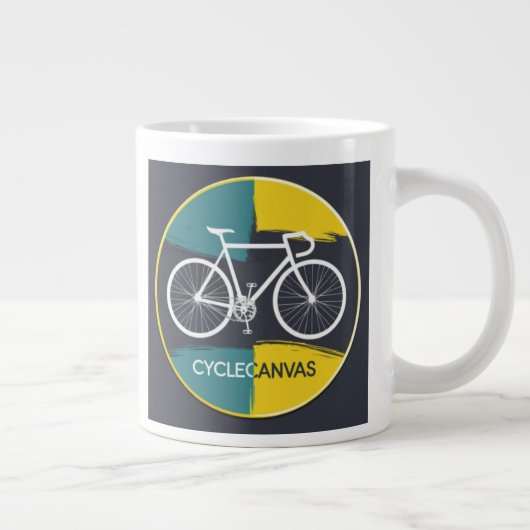 Minimal Bicycle Illustration – Grote Koffiekop (Rechts)