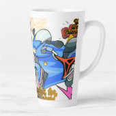 Minimal Bike Art Graphic Latte Mok (Rechts)