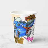 Minimal Bike Art Graphic –Motorcycle Party Papieren Bekers (Voorkant)