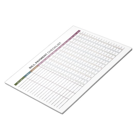 Minimal Bill Payment Notitieblok (Schuin)