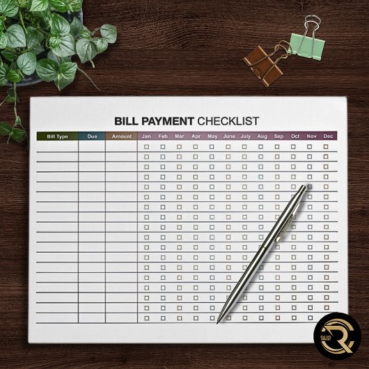 Minimal Bill Payment Notitieblok