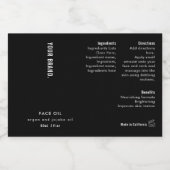 Minimal Black 2oz Dropper Bottle Waterproof Label Voedselcontainer Etiket (Enkel label)