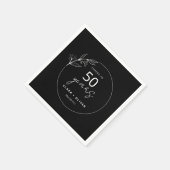 Minimal Black 50 jaar huwelijksverjaardag Servet (Hoek)